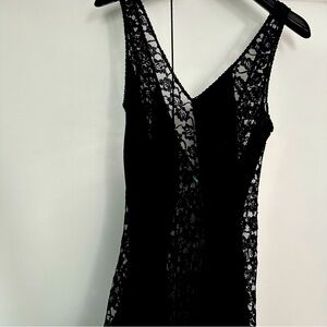 Urban outfitters Black lace draped maxi dress
